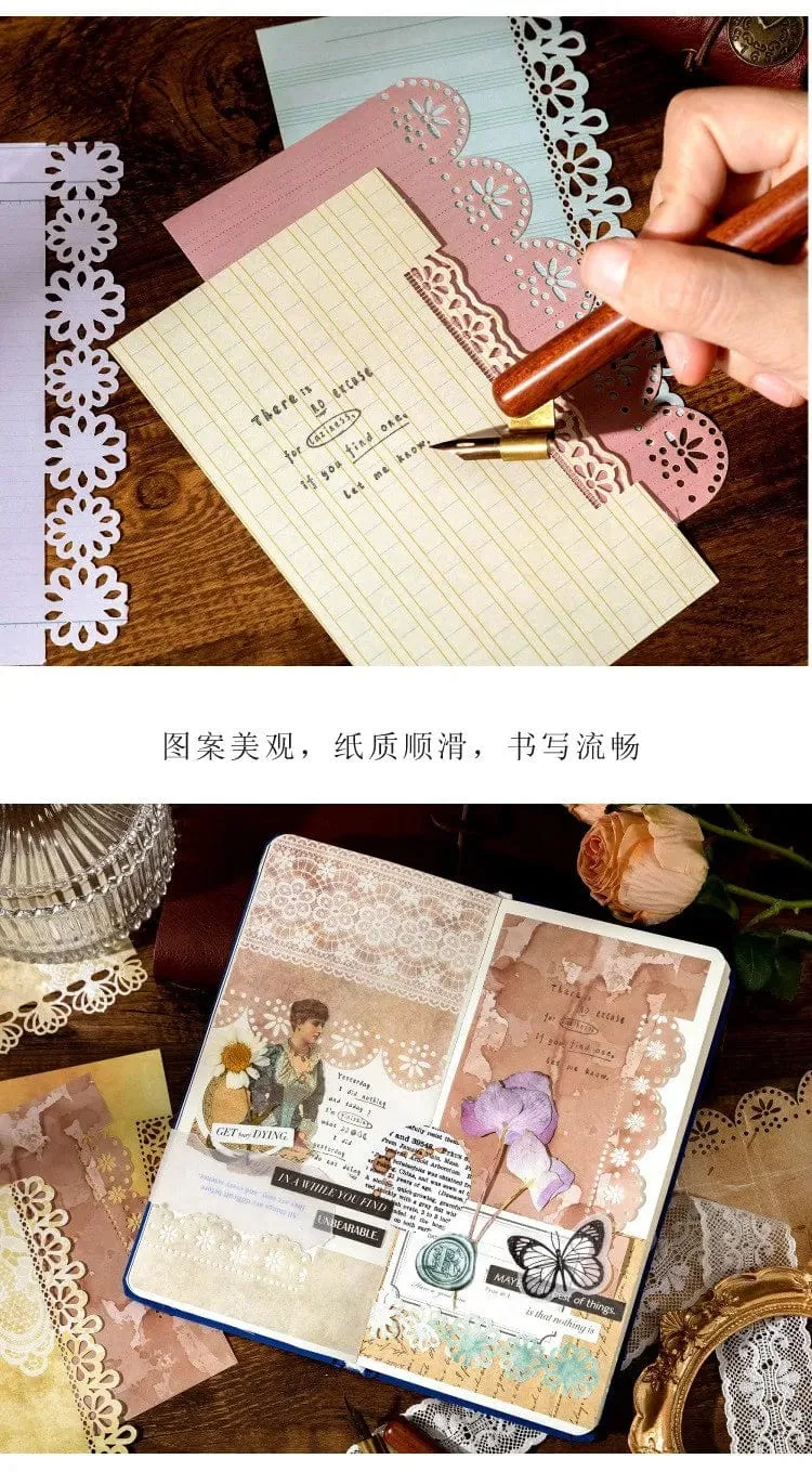 20 Teile/paket Vintage Spitze Scrapbook Ausschnitte Papier Dekoratives Material Papier für Junk Journal Kit DIY Arts Craft Album Collage
