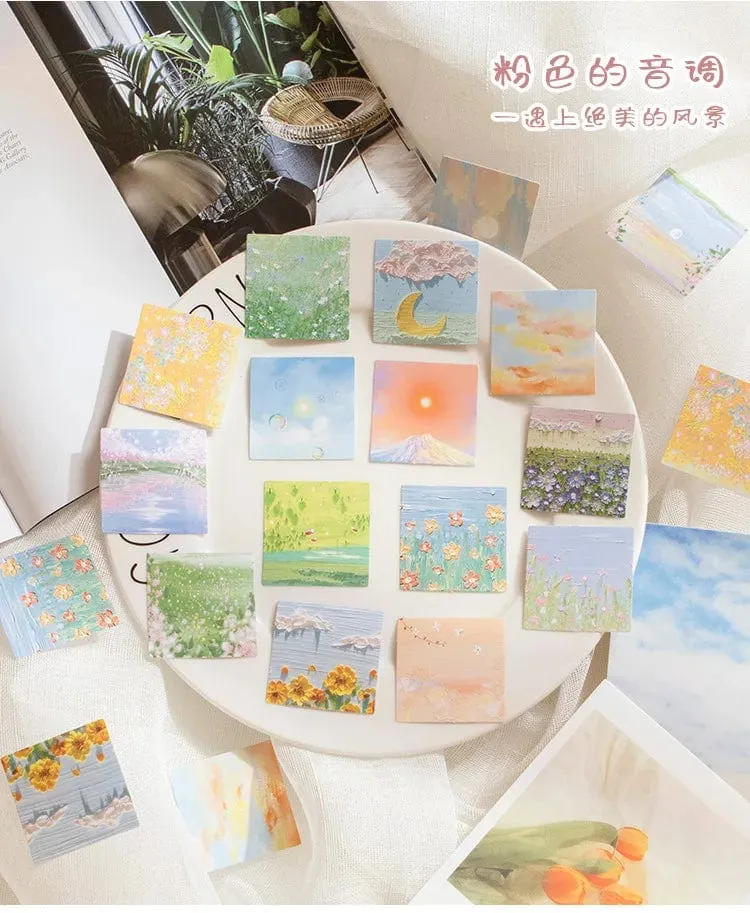 46 Stück Kawaii Briefpapier Aufkleber Set Frühling abgelegt Blumenlandschaft süße Scrapbooking dekorative DIY Label Geschenkverpackung Dekor