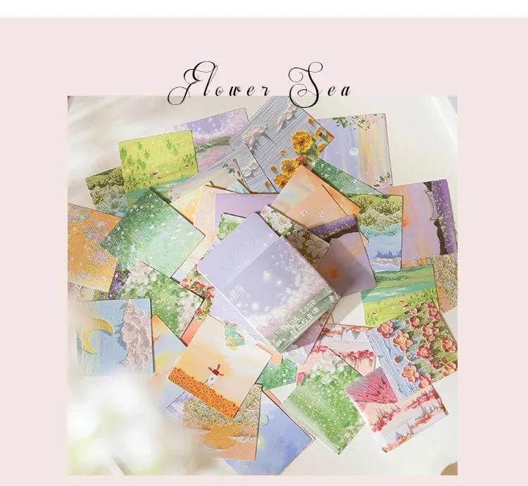 46 Stück Kawaii Briefpapier Aufkleber Set Frühling abgelegt Blumenlandschaft süße Scrapbooking dekorative DIY Label Geschenkverpackung Dekor