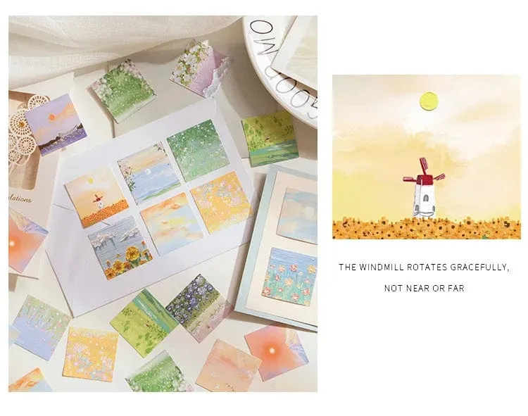 46 Stück Kawaii Briefpapier Aufkleber Set Frühling abgelegt Blumenlandschaft süße Scrapbooking dekorative DIY Label Geschenkverpackung Dekor