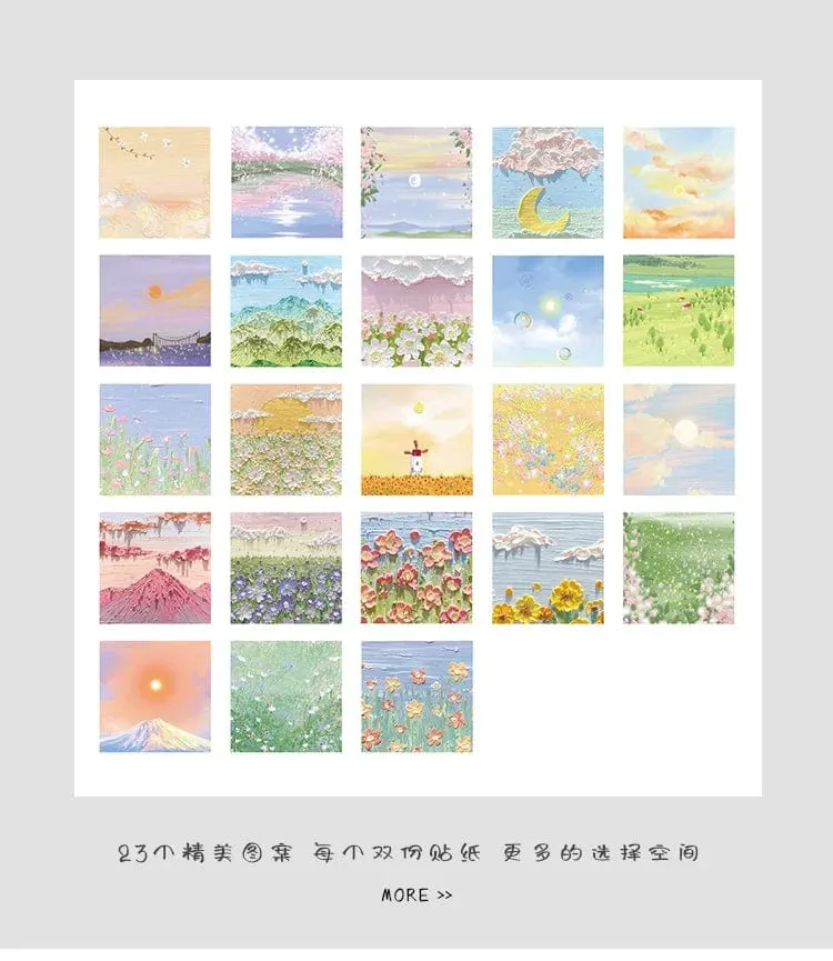 46 Stück Kawaii Briefpapier Aufkleber Set Frühling abgelegt Blumenlandschaft süße Scrapbooking dekorative DIY Label Geschenkverpackung Dekor