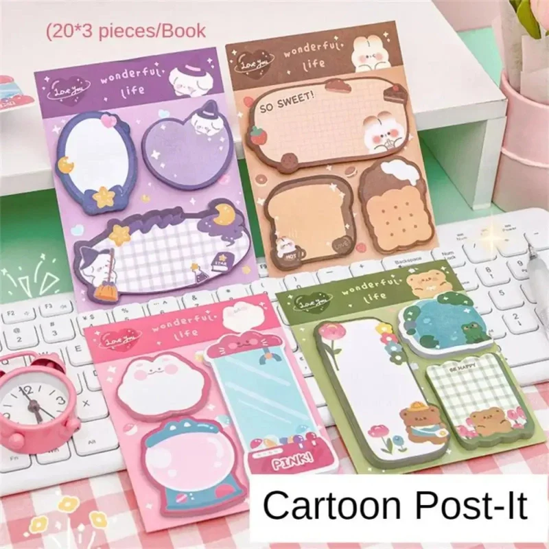 60 Blatt Haftnotizen Niedlicher Cartoon Bunter Notizblock Ins Kawaii Briefpapier Gepostete Tabs Sein Memo Nachrichtenpapier Schulbedarf