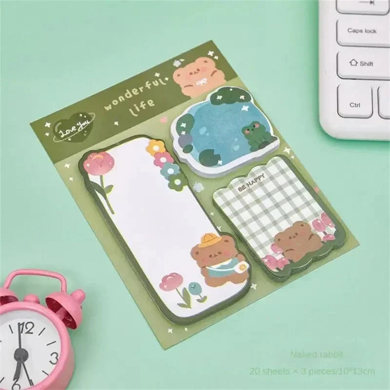 60 Blatt Haftnotizen Niedlicher Cartoon Bunter Notizblock Ins Kawaii Briefpapier Gepostete Tabs Sein Memo Nachrichtenpapier Schulbedarf