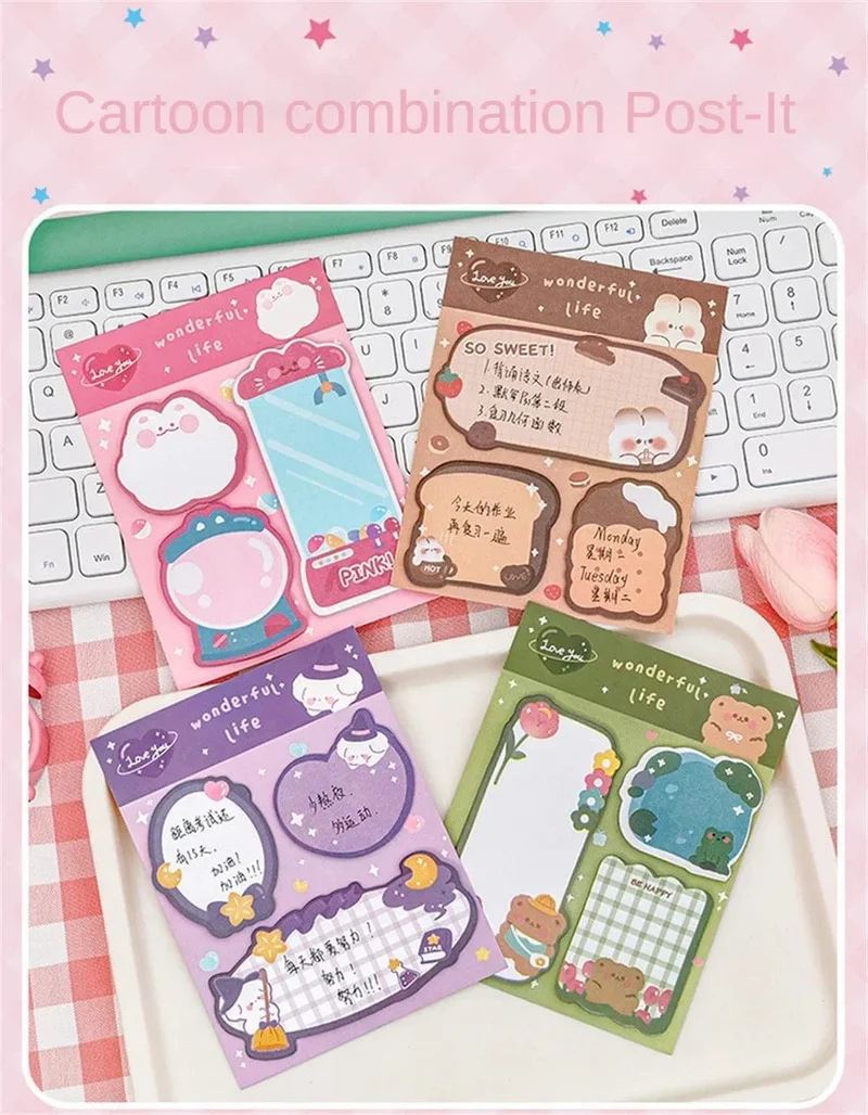 60 Blatt Haftnotizen Niedlicher Cartoon Bunter Notizblock Ins Kawaii Briefpapier Gepostete Tabs Sein Memo Nachrichtenpapier Schulbedarf
