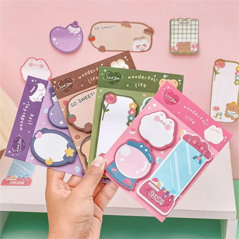 60 Blatt Haftnotizen Niedlicher Cartoon Bunter Notizblock Ins Kawaii Briefpapier Gepostete Tabs Sein Memo Nachrichtenpapier Schulbedarf
