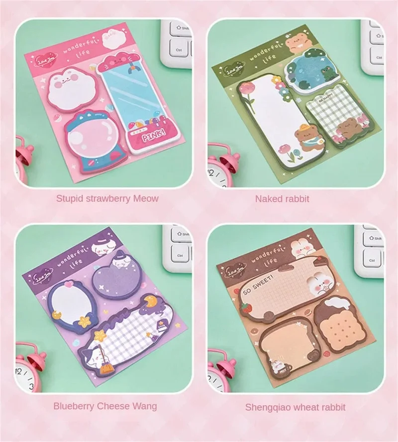 60 Blatt Haftnotizen Niedlicher Cartoon Bunter Notizblock Ins Kawaii Briefpapier Gepostete Tabs Sein Memo Nachrichtenpapier Schulbedarf