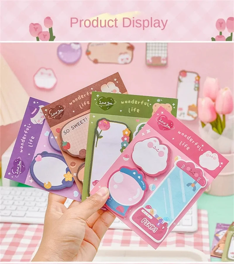 60 Blatt Haftnotizen Niedlicher Cartoon Bunter Notizblock Ins Kawaii Briefpapier Gepostete Tabs Sein Memo Nachrichtenpapier Schulbedarf