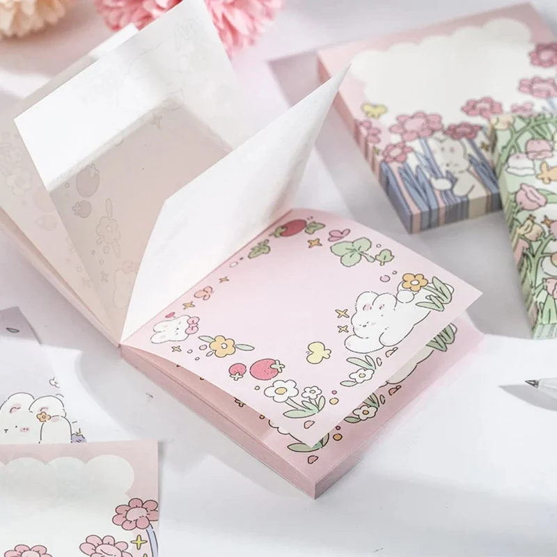 Mr.Paper 100 Stück/Beutel, quadratischer Notizblock, Ins Fresh Artistic Flower Manual Decoration Message-Leaveing ​​Note Stationery Supplies