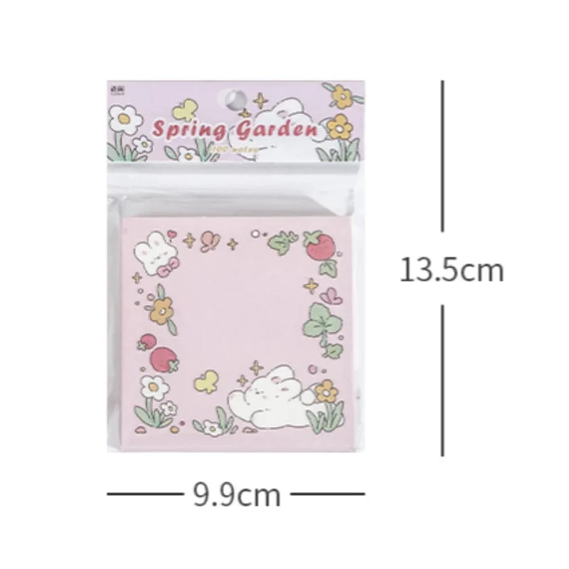 Mr.Paper 100 Stück/Beutel, quadratischer Notizblock, Ins Fresh Artistic Flower Manual Decoration Message-Leaveing ​​Note Stationery Supplies