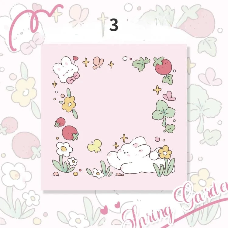 Mr.Paper 100 Stück/Beutel, quadratischer Notizblock, Ins Fresh Artistic Flower Manual Decoration Message-Leaveing ​​Note Stationery Supplies