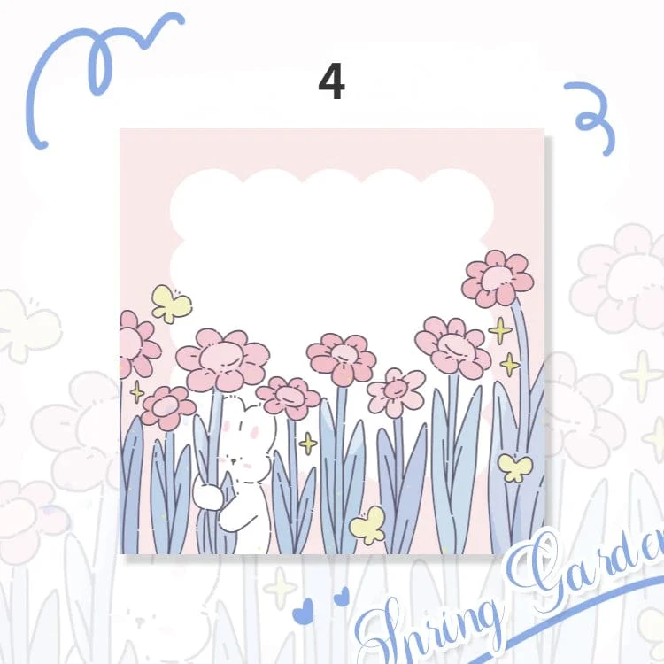 Mr.Paper 100 Stück/Beutel, quadratischer Notizblock, Ins Fresh Artistic Flower Manual Decoration Message-Leaveing ​​Note Stationery Supplies