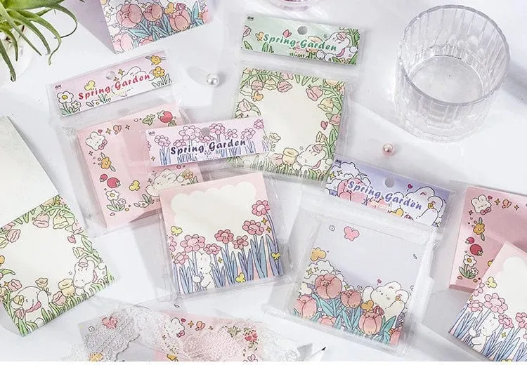 Mr.Paper 100 Stück/Beutel, quadratischer Notizblock, Ins Fresh Artistic Flower Manual Decoration Message-Leaveing ​​Note Stationery Supplies