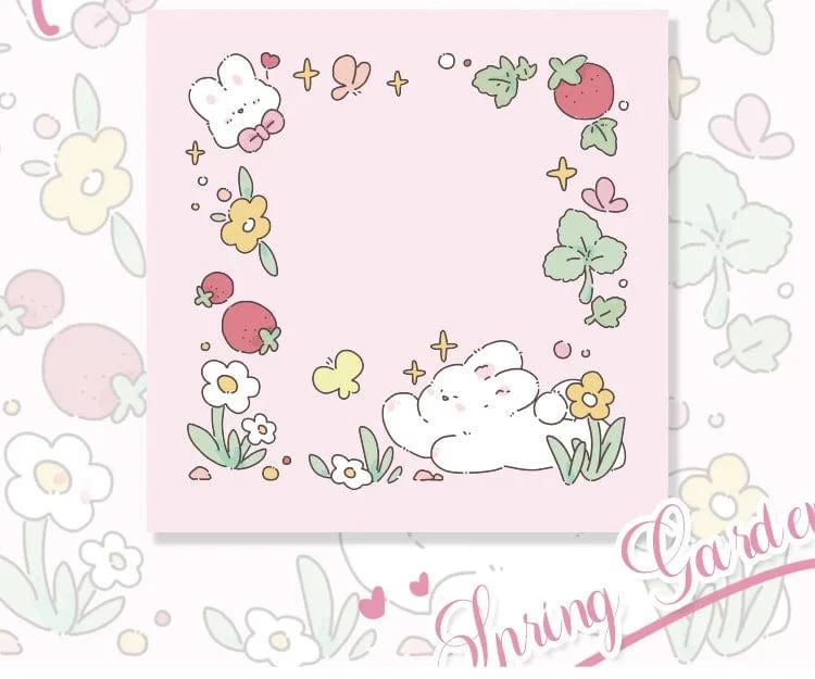 Mr.Paper 100 Stück/Beutel, quadratischer Notizblock, Ins Fresh Artistic Flower Manual Decoration Message-Leaveing ​​Note Stationery Supplies