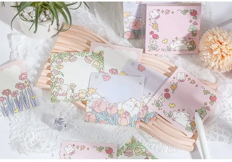 Mr.Paper 100 Stück/Beutel, quadratischer Notizblock, Ins Fresh Artistic Flower Manual Decoration Message-Leaveing ​​Note Stationery Supplies