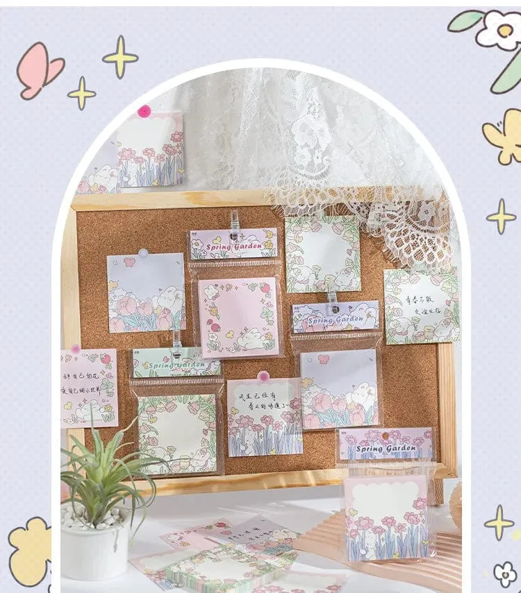 Mr.Paper 100 Stück/Beutel, quadratischer Notizblock, Ins Fresh Artistic Flower Manual Decoration Message-Leaveing ​​Note Stationery Supplies