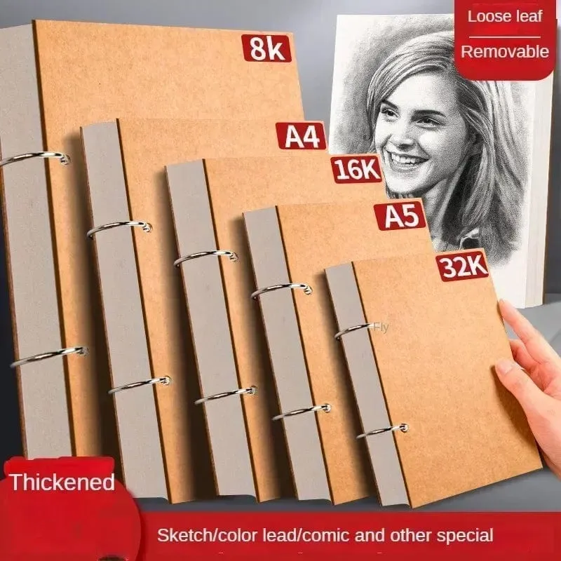 Professionelles Skizzenbuch Dickes Papier Spiralnotizbuch Kunstschulbedarf Bleistiftzeichnung Notizblock Schreibwaren süße Gelstifte Bleistift