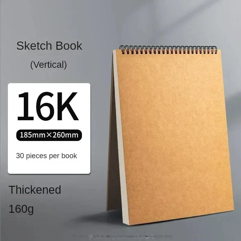 Professionelles Skizzenbuch Dickes Papier Spiralnotizbuch Kunstschulbedarf Bleistiftzeichnung Notizblock Schreibwaren süße Gelstifte Bleistift