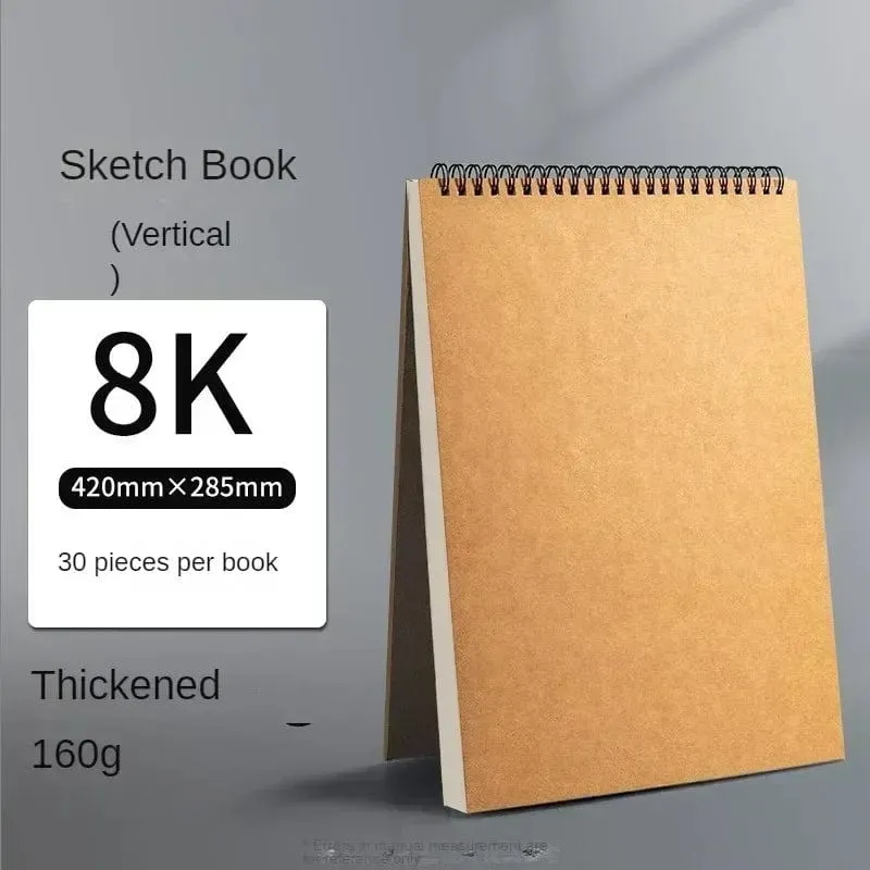 Professionelles Skizzenbuch Dickes Papier Spiralnotizbuch Kunstschulbedarf Bleistiftzeichnung Notizblock Schreibwaren süße Gelstifte Bleistift