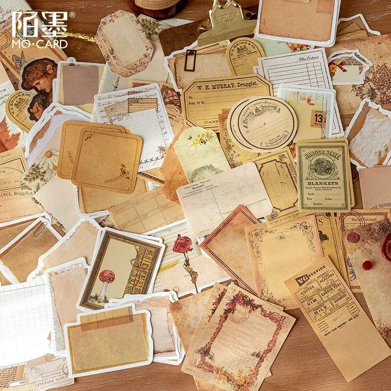 100 Stück Vintage-Papiere, Retro, dekoratives Scrapbook-Papier, ästhetische Junk-Journal-Seiten für DIY-Kunsthandwerk, Tagebuch, Notizbücher, Album