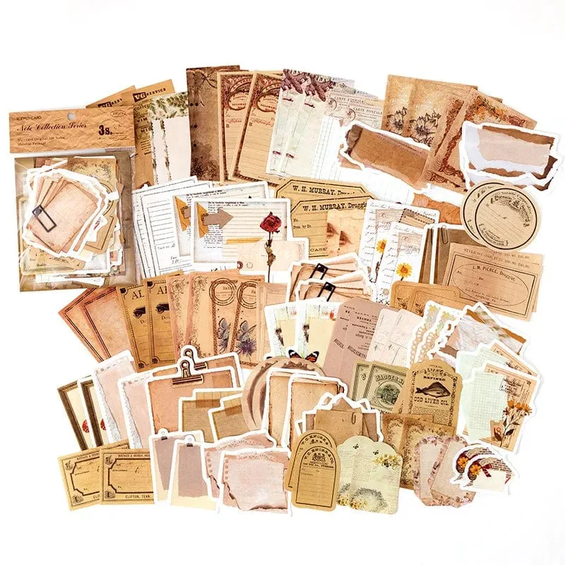 100 Stück Vintage-Papiere, Retro, dekoratives Scrapbook-Papier, ästhetische Junk-Journal-Seiten für DIY-Kunsthandwerk, Tagebuch, Notizbücher, Album