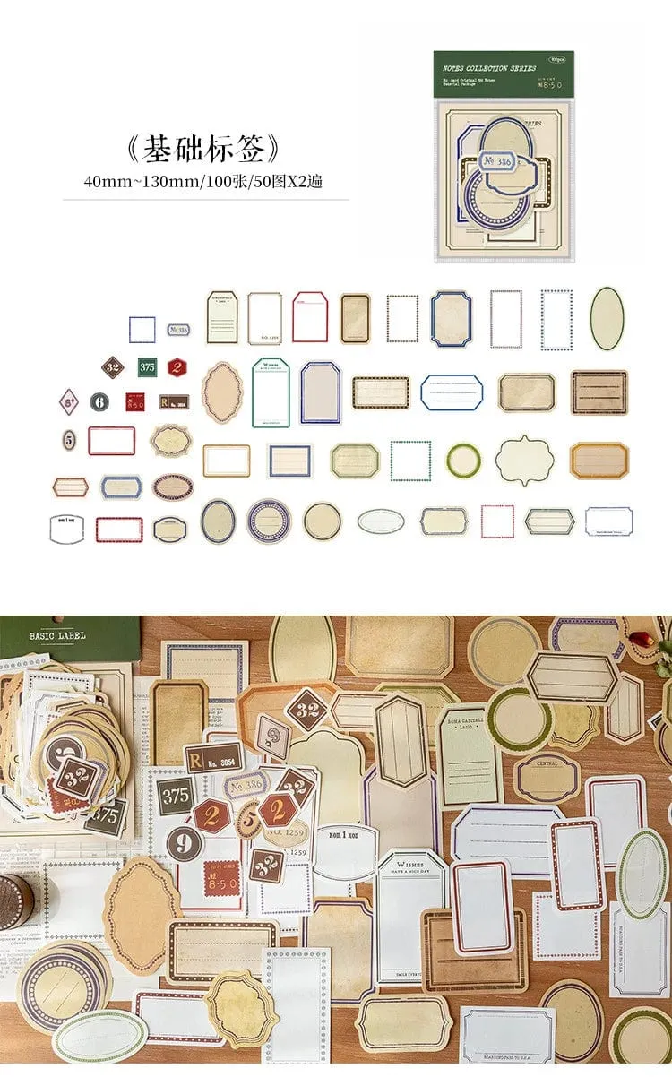 100 Stück Vintage-Papiere, Retro, dekoratives Scrapbook-Papier, ästhetische Junk-Journal-Seiten für DIY-Kunsthandwerk, Tagebuch, Notizbücher, Album