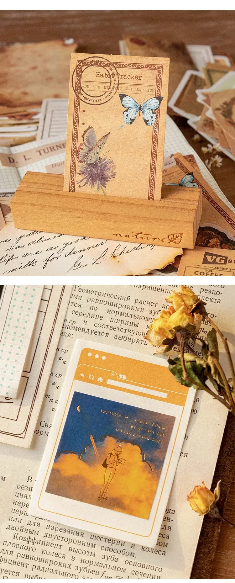 100 Stück Vintage-Papiere, Retro, dekoratives Scrapbook-Papier, ästhetische Junk-Journal-Seiten für DIY-Kunsthandwerk, Tagebuch, Notizbücher, Album