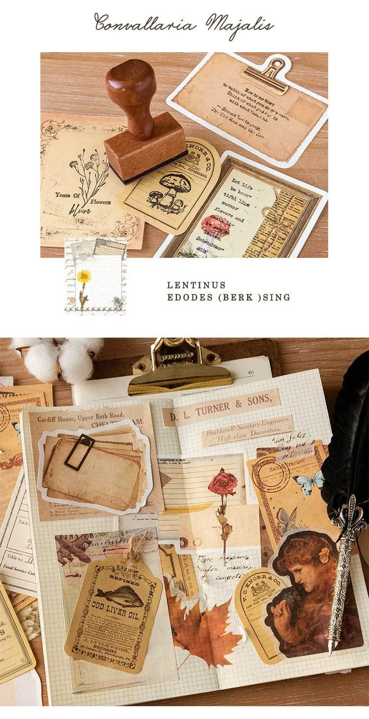 100 Stück Vintage-Papiere, Retro, dekoratives Scrapbook-Papier, ästhetische Junk-Journal-Seiten für DIY-Kunsthandwerk, Tagebuch, Notizbücher, Album