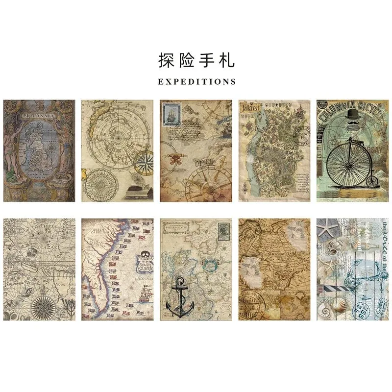 10 Pcs Junk Journal Große Größe Retro Karte Material Papier Diy Scrapbooking Collage Album Woche Tagebuch Dekoration Hintergrund Papier