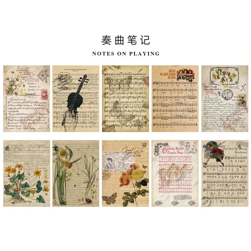 10 Pcs Junk Journal Große Größe Retro Karte Material Papier Diy Scrapbooking Collage Album Woche Tagebuch Dekoration Hintergrund Papier
