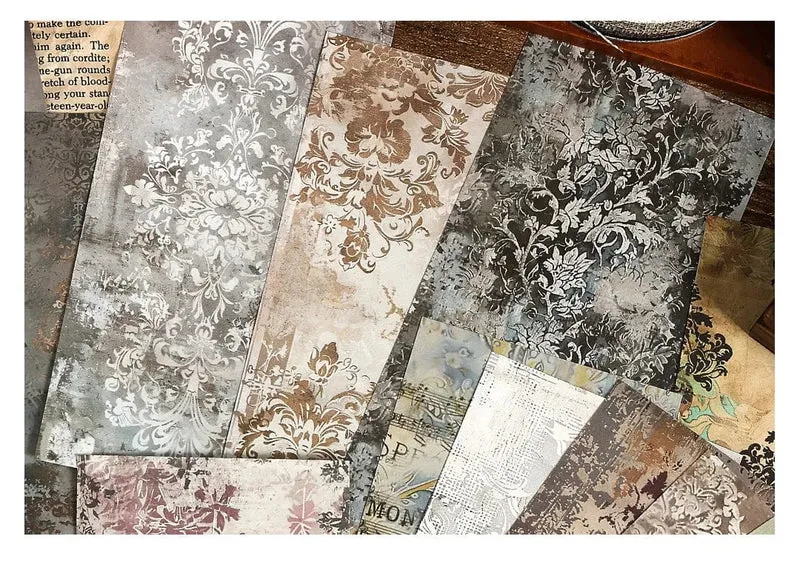 TIANZI 20 Stück Langes Materialpapier Vintage Randmaterial Blumenmuster Retro-Papier für Scrapbooking Tagebuch Journal Planer