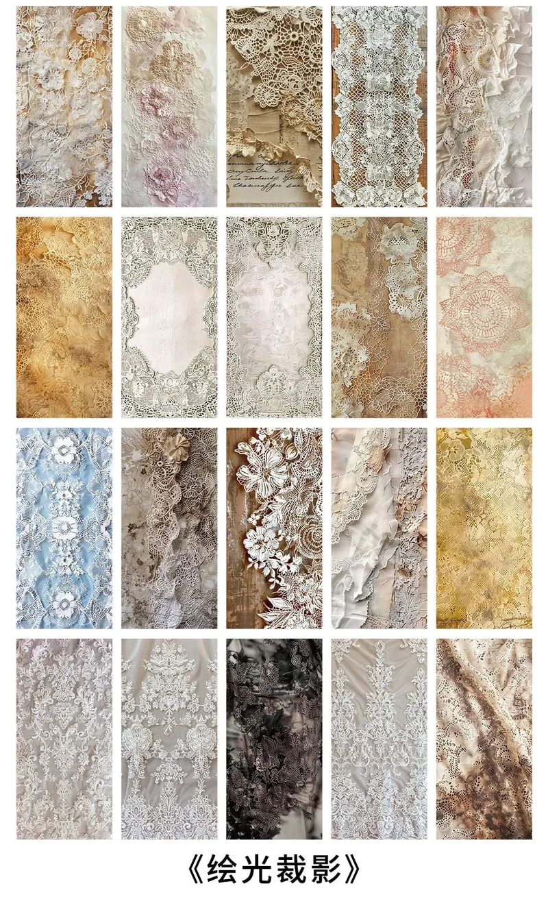 TIANZI 20 Stück Langes Materialpapier Vintage Randmaterial Blumenmuster Retro-Papier für Scrapbooking Tagebuch Journal Planer