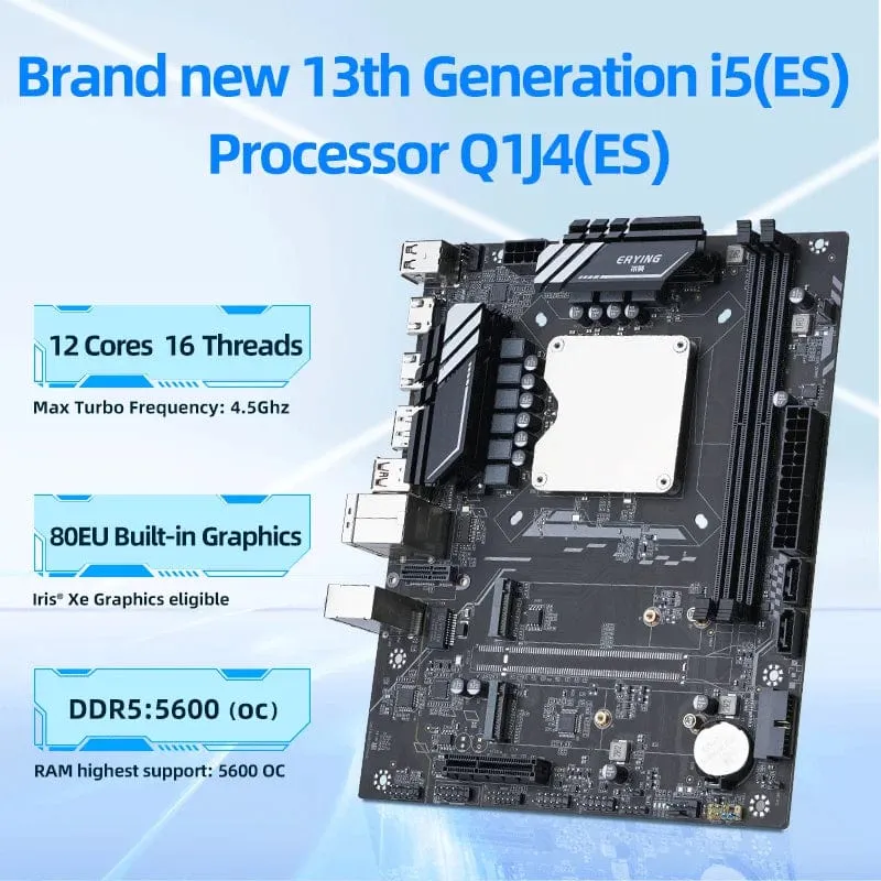 ATX DIY Desktop-Motherboard mit Onboard 13. Kit Interposer Core CPU Q1J4 (i5 ES 0000) 12C16T Iris Xe Grafik DDR5 RAM