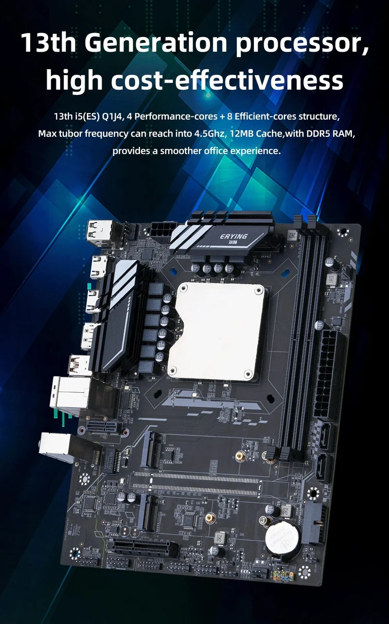 ATX DIY Desktop-Motherboard mit Onboard 13. Kit Interposer Core CPU Q1J4 (i5 ES 0000) 12C16T Iris Xe Grafik DDR5 RAM