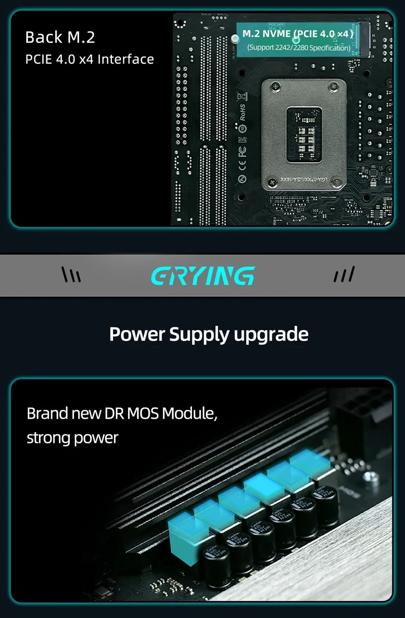 ERYING DIY ITX Desktops Motherboard Set mit Onboard CPU Core Interper Kit i9 12900H i9-12900H 14C20T DDR4 Gaming PC Computer
