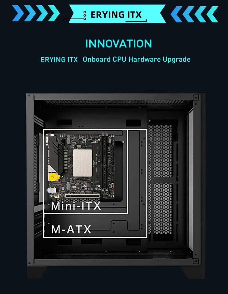 ERYING DIY ITX Desktops Motherboard Set mit Onboard CPU Core Interper Kit i9 12900H i9-12900H 14C20T DDR4 Gaming PC Computer