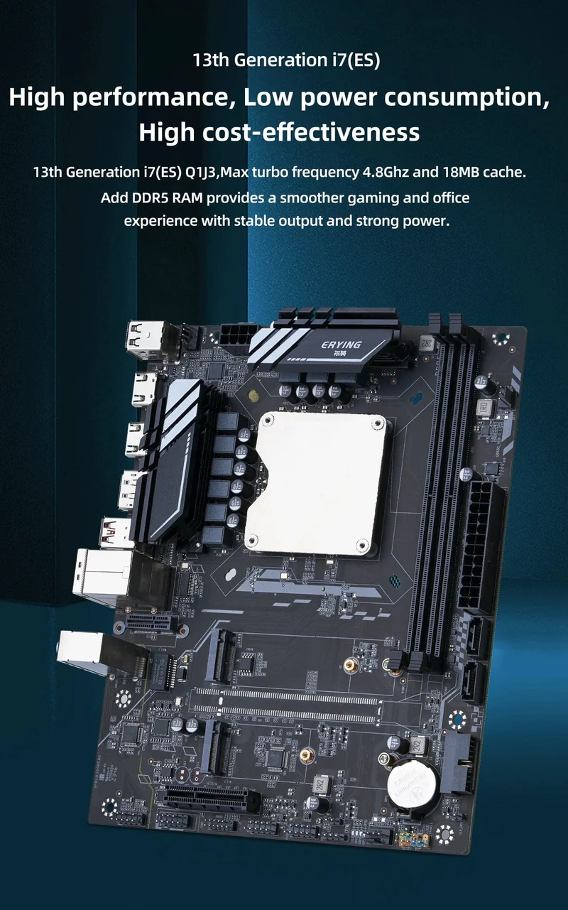ATX DIY Desktop-Motherboard mit Onboard 13. Kit Interposer Core CPU Q1J3 (i7 ES 0000) 12C16T Iris Xe Grafik DDR5 RAM