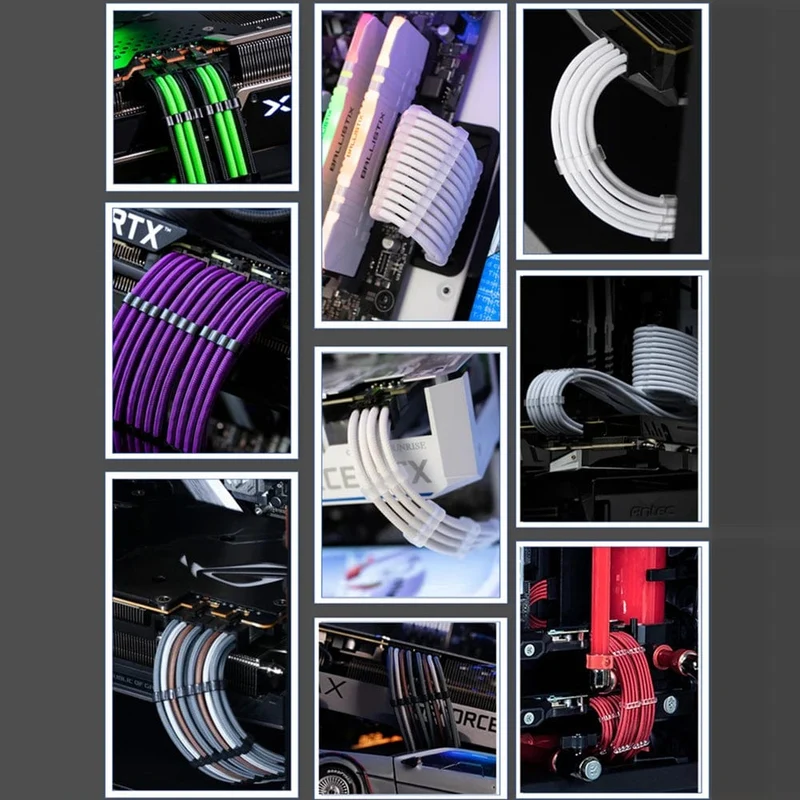 24 Teile/satz Kabel Kamm Klemme Kabel Clip Organizer ATX 24Pin CPU 8Pin 6Pin Computer Draht Management Clip Ärmeln Kabel Manager