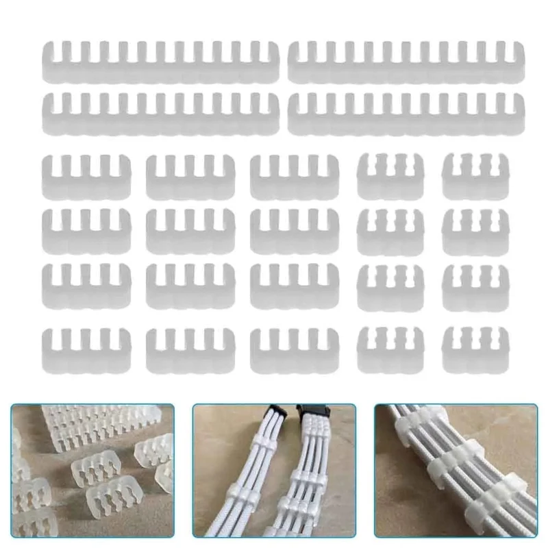 24 Teile/satz Kabel Kamm Klemme Kabel Clip Organizer ATX 24Pin CPU 8Pin 6Pin Computer Draht Management Clip Ärmeln Kabel Manager