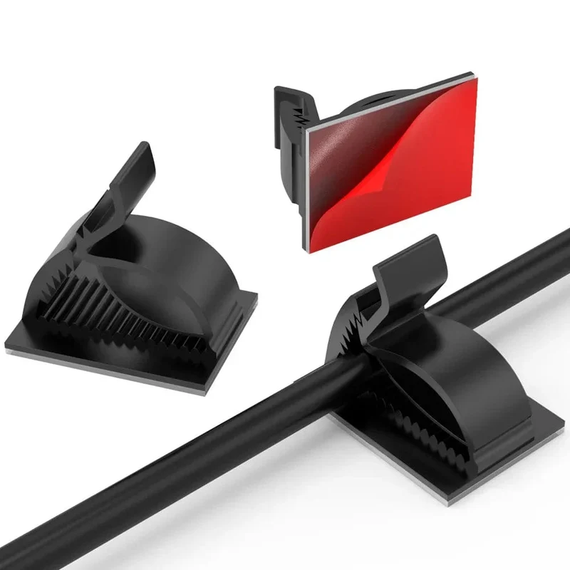 60/30/10 STK Selbstklebende Kabelmanagement-Organizer-Clips Verstellbare Schreibtisch-Aufgeräumte Drahtkabel-Fixierer-Befestigungsclips für das Home-Office
