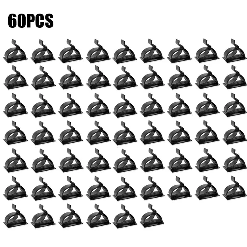 60/30/10 STK Selbstklebende Kabelmanagement-Organizer-Clips Verstellbare Schreibtisch-Aufgeräumte Drahtkabel-Fixierer-Befestigungsclips für das Home-Office