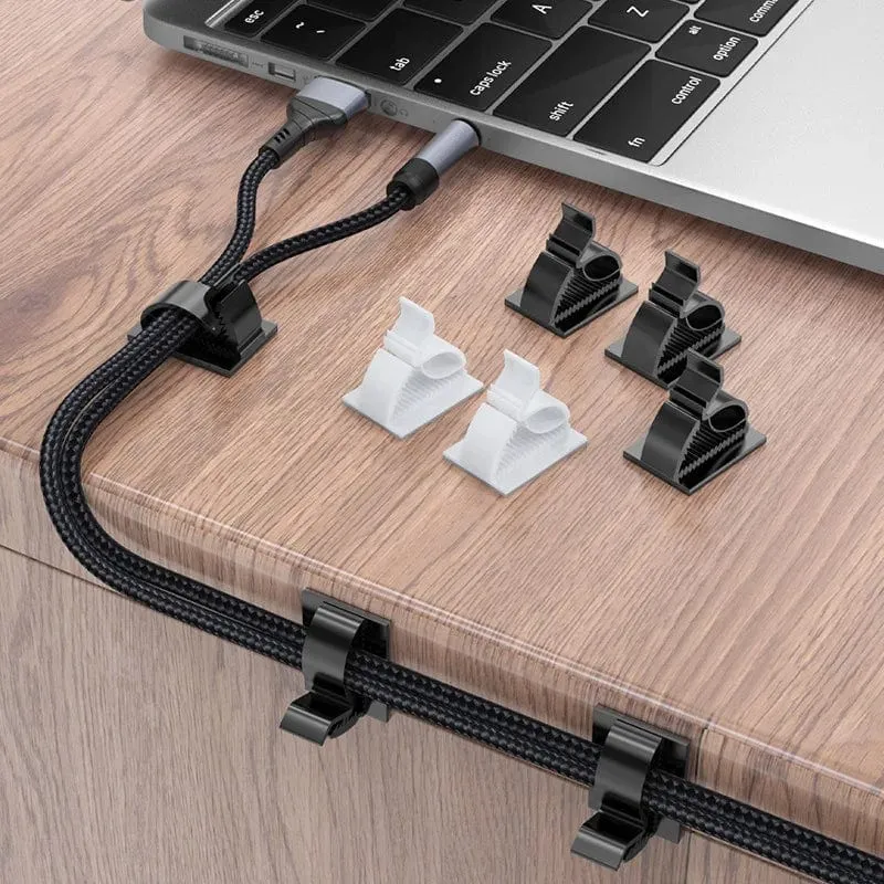 60/30/10 STK Selbstklebende Kabelmanagement-Organizer-Clips Verstellbare Schreibtisch-Aufgeräumte Drahtkabel-Fixierer-Befestigungsclips für das Home-Office