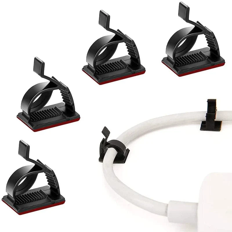 60/30/10 STK Selbstklebende Kabelmanagement-Organizer-Clips Verstellbare Schreibtisch-Aufgeräumte Drahtkabel-Fixierer-Befestigungsclips für das Home-Office