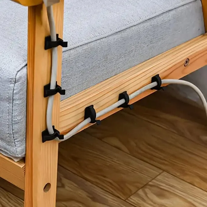 60/30/10 STK Selbstklebende Kabelmanagement-Organizer-Clips Verstellbare Schreibtisch-Aufgeräumte Drahtkabel-Fixierer-Befestigungsclips für das Home-Office