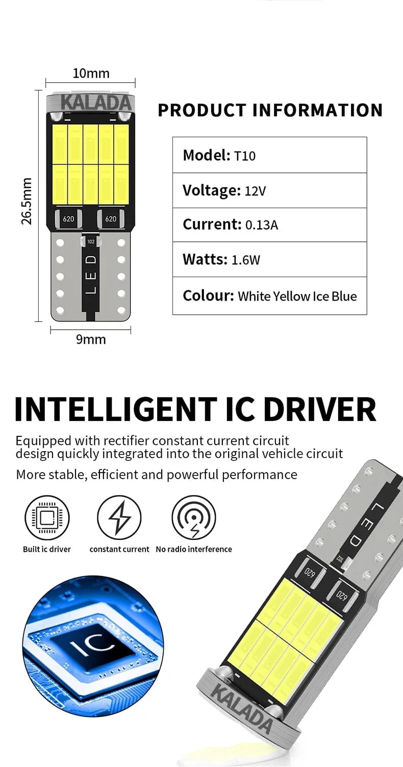 2/10x W5W T10 Led-lampen Canbus 4014SMD Kein Fehler Auto Parkplatz Position Licht Innen Dome Lesen Lizenz Platte Licht signal Lampe