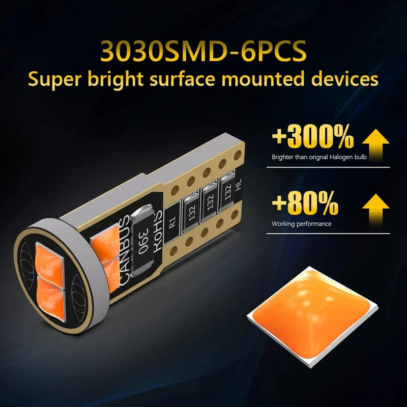 Guadsun 2 STK T10 W5W LED 168 194 W3W 3030 6SMD Birnen Canbus Auto Innen Freiraum Kennzeichenbeleuchtung Kuppellampe Weiß Eisblau