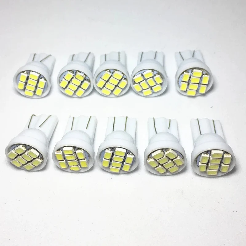 10 stücke T10 LED W5W auto Kofferraum licht standlicht 8SMD 1210 LED W5W Motorrad lampe 192 168 Keil Blinker lampen Tür licht DC 12V