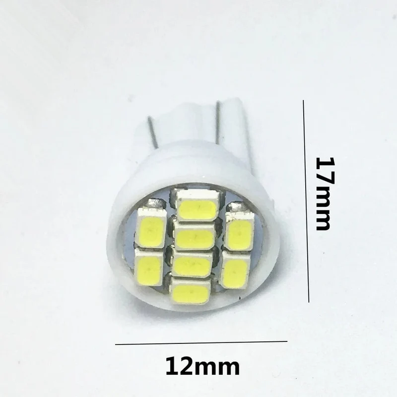 10 stücke T10 LED W5W auto Kofferraum licht standlicht 8SMD 1210 LED W5W Motorrad lampe 192 168 Keil Blinker lampen Tür licht DC 12V