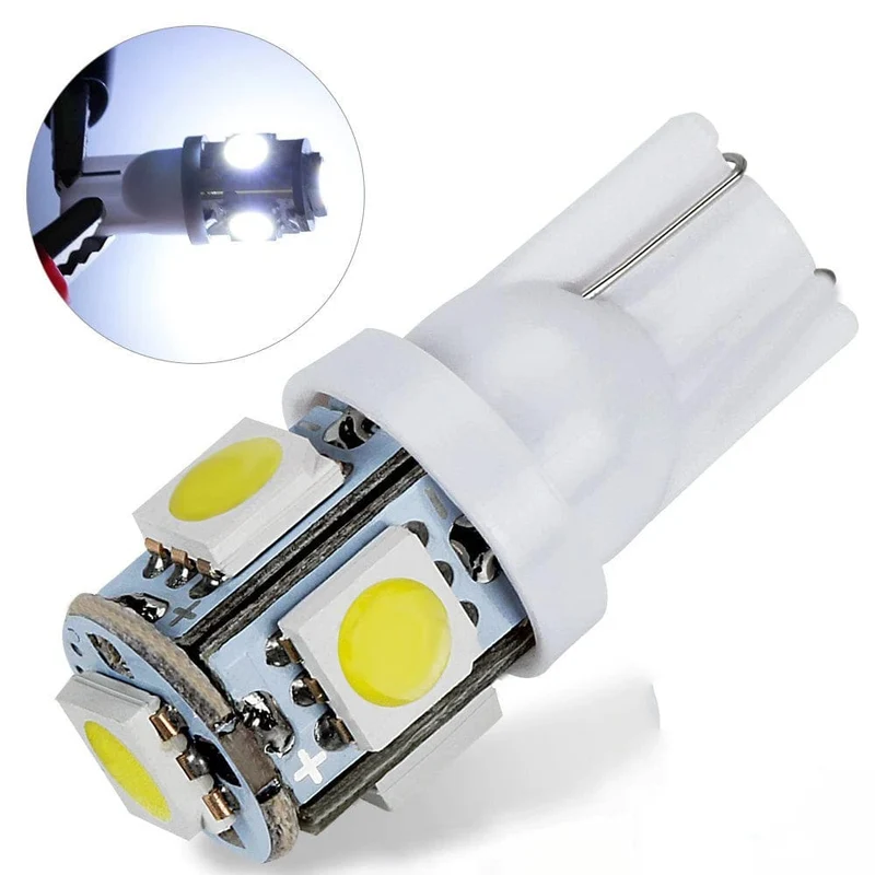 YSY Große Förderung T10 W5W 168 194 Led-Licht Bernstein Weiß 5050 SMD 5 LED Auto Auto Seite Keil Schwanz Lichter Scheinwerfer Lampe Birne DC12V