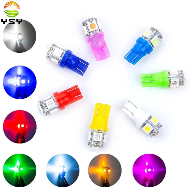 YSY Große Förderung T10 W5W 168 194 Led-Licht Bernstein Weiß 5050 SMD 5 LED Auto Auto Seite Keil Schwanz Lichter Scheinwerfer Lampe Birne DC12V