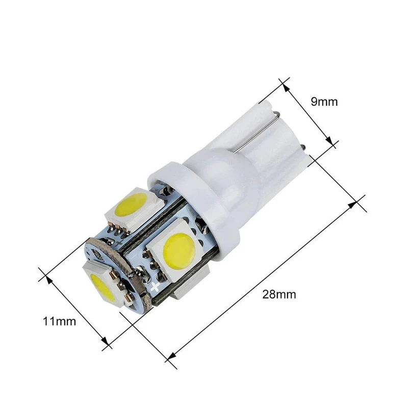 YSY Große Förderung T10 W5W 168 194 Led-Licht Bernstein Weiß 5050 SMD 5 LED Auto Auto Seite Keil Schwanz Lichter Scheinwerfer Lampe Birne DC12V